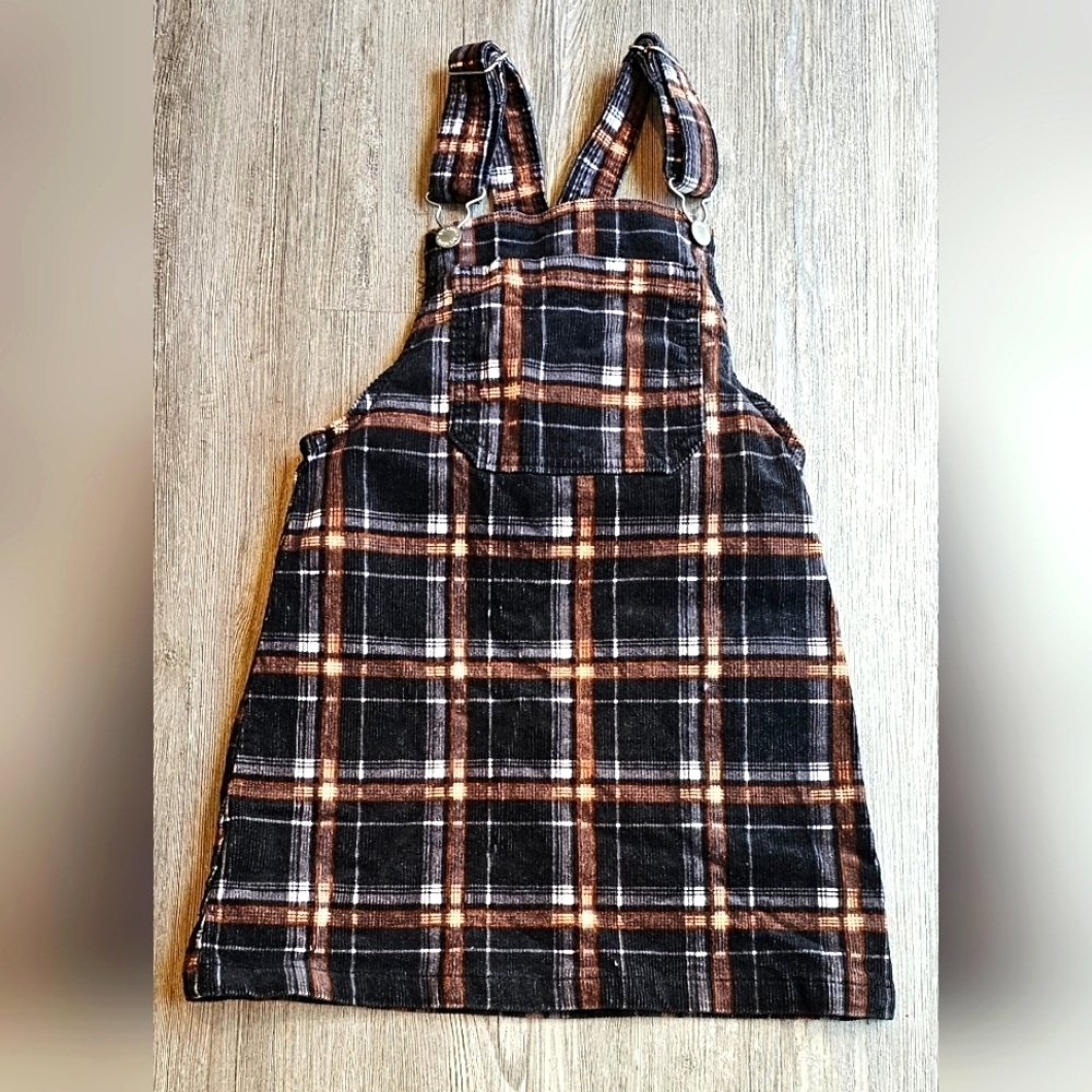 Art Class Black & Brown Plaid Jumper Dress Size Small (6/6X)